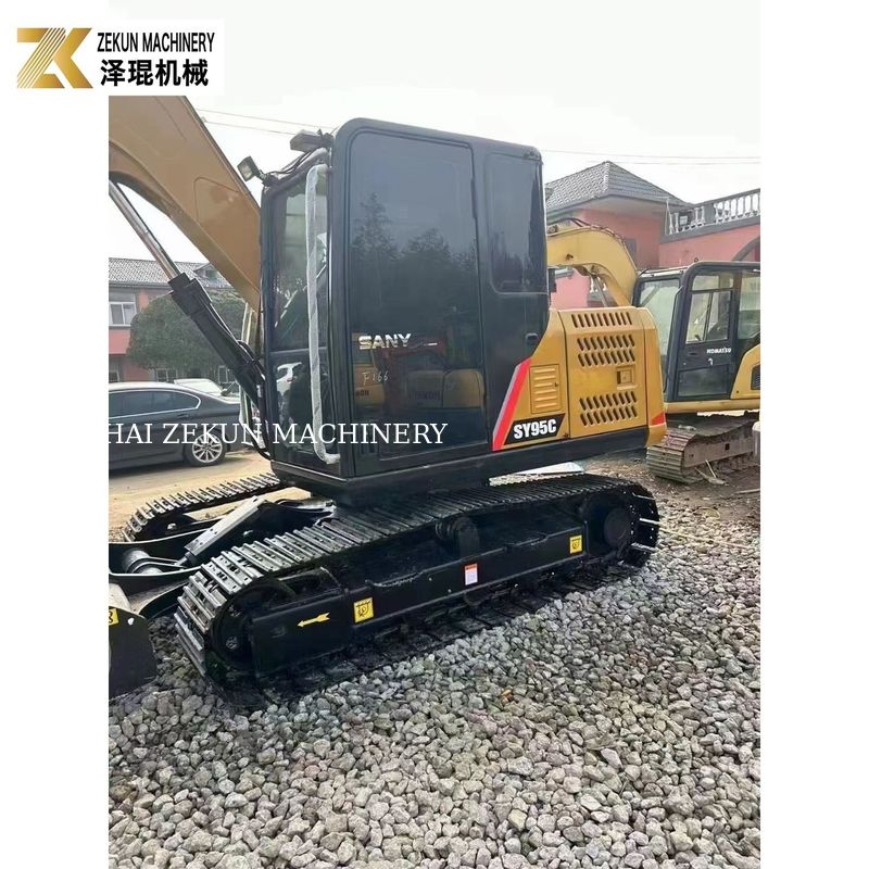 60.7KW ساني SY95 الحفرة 9 طن مستعمل حفر كوبوتا V3800DI-T-E3B المحرك