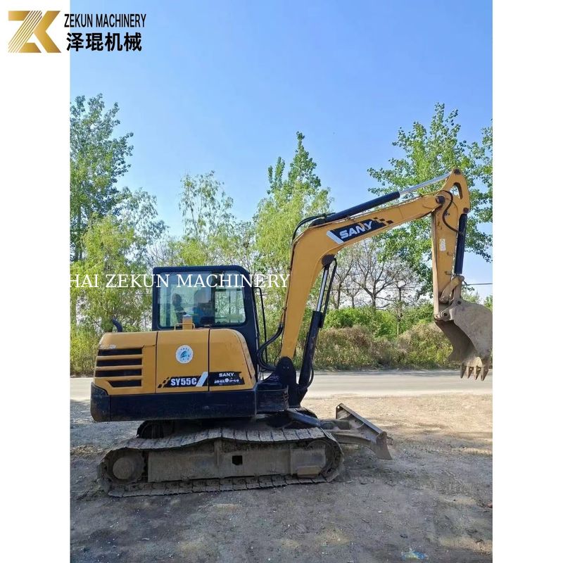 الحفرة Sany SY55C-9 المستعملة 5.5 طن الوزن التشغيلي الطلاء الأصلي
