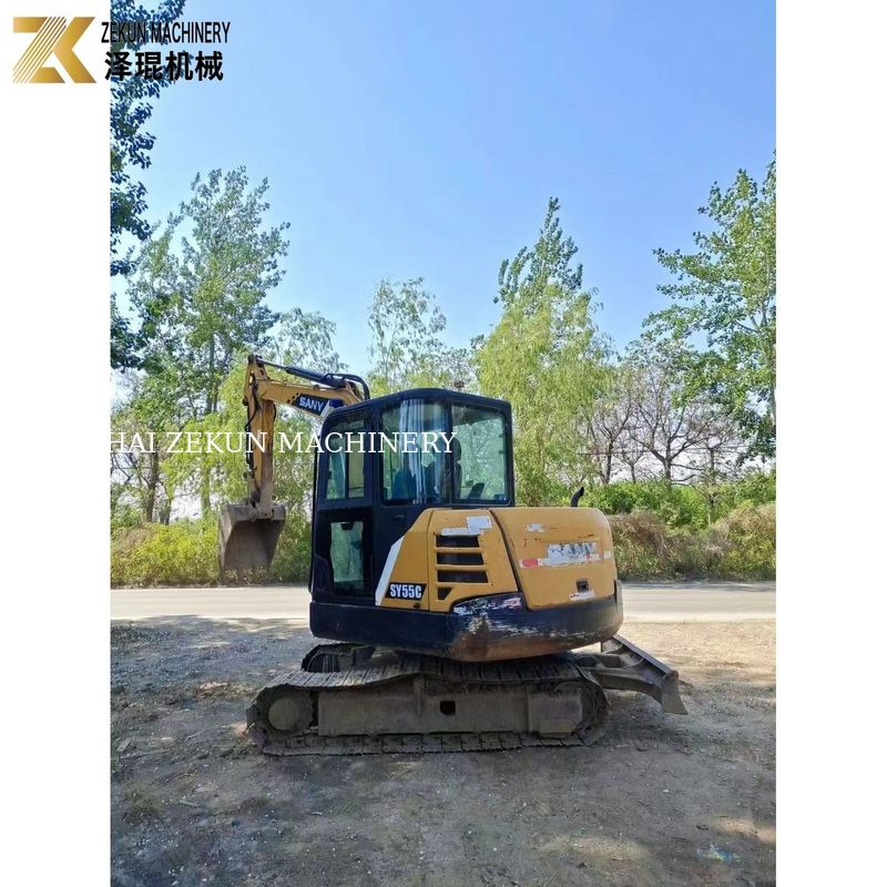 الحفرة Sany SY55C-9 المستعملة 5.5 طن الوزن التشغيلي الطلاء الأصلي