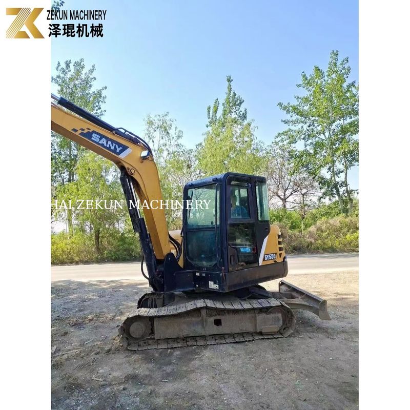الحفرة Sany SY55C-9 المستعملة 5.5 طن الوزن التشغيلي الطلاء الأصلي