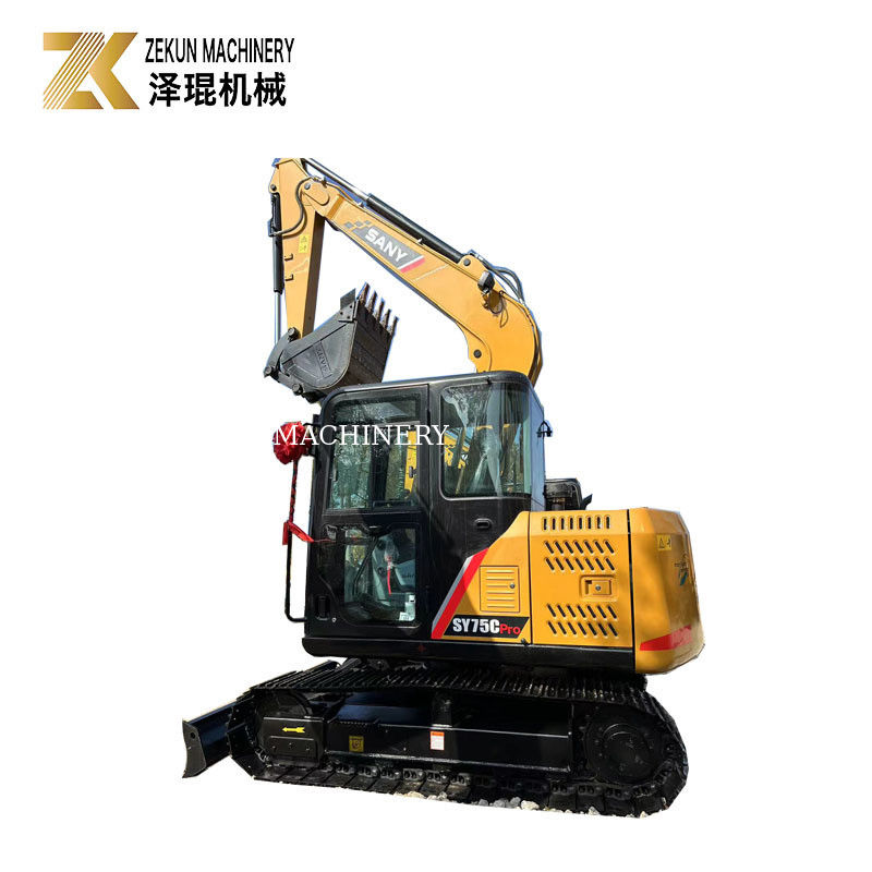 اليد الثانية ساني SY75C Pro 7.5 طن ميني كراولر حفر مع محرك ISUZU