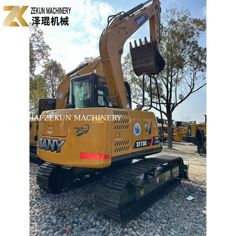اليد الثانية ساني SY75C Pro 7.5 طن ميني كراولر حفر مع محرك ISUZU