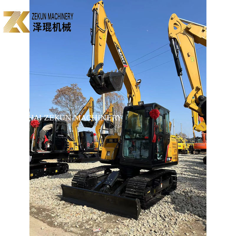 اليد الثانية ساني SY75C Pro 7.5 طن ميني كراولر حفر مع محرك ISUZU