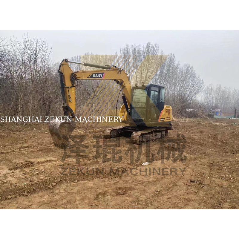 الحفرة المستخدمة Sany SY75C الزحفية في شنغهاي مع 55 كيلوواط الطاقة و 7000 كيلوغرام الوزن