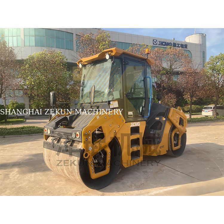 7 طن XCMG XD75T ثنائي طبل الدوار EU مرحلة V معدات بناء الطرق