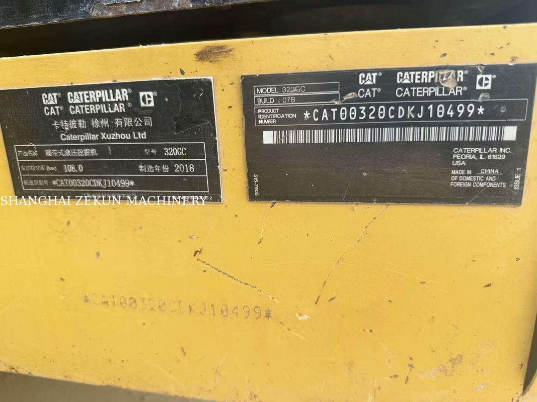 2018 Cat 320GC الحفرة 4300H الحالة الأصلية لعمليات البناء السلسة